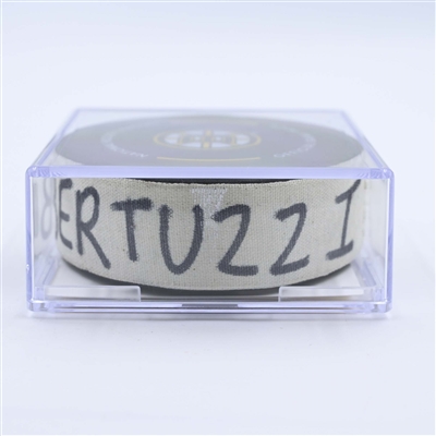  Tyler Bertuzzi - Boston Bruins - Goal Puck - April 30, 2023 vs. Florida Panthers - 2023 Stanley Cup Playoffs - Round 1, Game 7 (Bruins Logo) 
