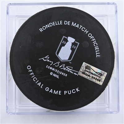 Patrice Bergeron - Boston Bruins - Goal Puck - April 30, 2023 vs. Florida Panthers - 2023 Stanley Cup Playoffs - Round 1, Game 5 (Bruins Logo)