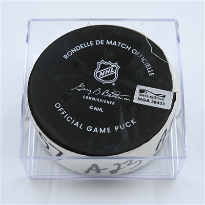 Wade Allison - Philadelphia Flyers - Goal Puck - October 29, 2022 vs Carolina Hurricanes (Philadelphia Flyers logo) - 2022-23 NHL Season