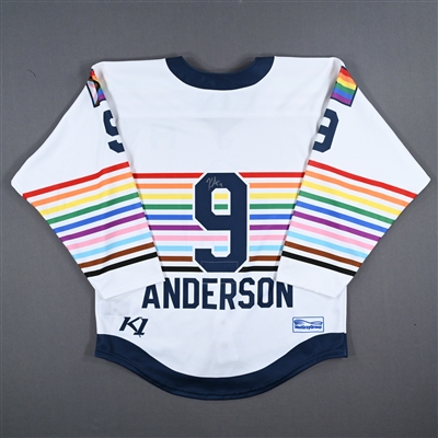 Kaycie Anderson - Game-Worn Autographed Pride Jersey w/A - Worn March 10-11, 2023 vs. Buffalo Beauts