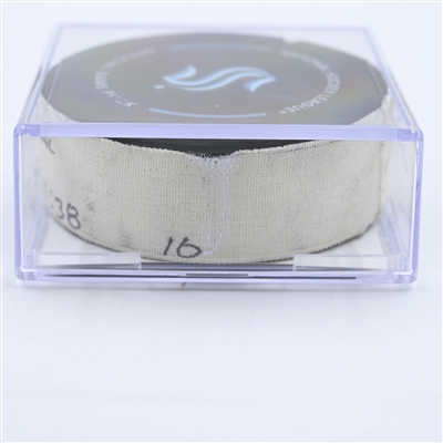 Matty Beniers - Seattle Kraken - Goal Puck - May 7, 2023 vs. Dallas Stars - 2023 Stanley Cup Playoffs - Round 2, Game 3 (Kraken Logo) 