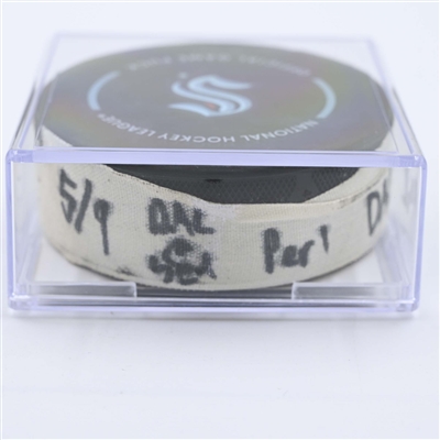 Jamie Benn - Dallas Stars - Goal Puck - May 9, 2023 vs. Seattle Kraken - 2023 Stanley Cup Playoffs - Round 2, Game 4 (Kraken Logo) 