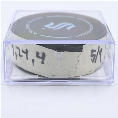 Jamie Benn - Dallas Stars - Goal Puck - May 9, 2023 vs. Seattle Kraken - 2023 Stanley Cup Playoffs - Round 2, Game 4 (Kraken Logo) 