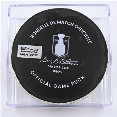 Tyler Bertuzzi - Boston Bruins - Goal Puck - April 19, 2023 vs. Florida Panthers - 2023 Stanley Cup Playoffs - Round 1, Game 2 (Bruins Logo)