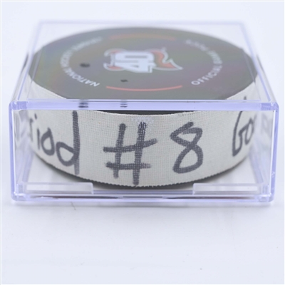 Brent Burns - Carolina Hurricanes - Goal Puck - May 9, 2023 vs. New Jersey Devils - 2023 Stanley Cup Playoffs - Round 2, Game 4 (Devils' 40th Anniversary Logo) 