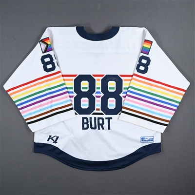 Katie Burt - Game-Worn Autographed Pride Jersey - Worn March 10, 2023 vs. Buffalo Beauts