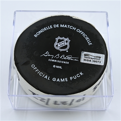 Charlie Coyle - Boston Bruins - Goal Puck - October 27, 2022 vs. Detroit Red Wings (Bruins Logo)  - 2022-23 NHL Season