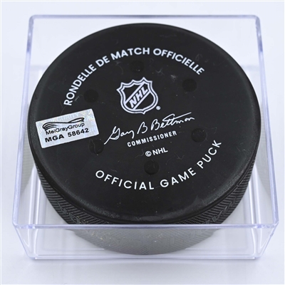 Rasmus Dahlin - Buffalo Sabres - Goal Puck - December 7, 2022 vs. Columbus Blue Jackets (Blue Jackets Logo) 