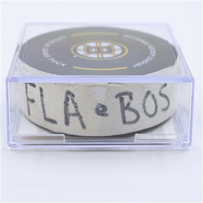 Jake DeBrusk - Boston Bruins - Goal Puck - April 17, 2023 vs. Florida Panthers - 2023 Stanley Cup Playoffs - Round 1, Game 1 (Bruins Logo)