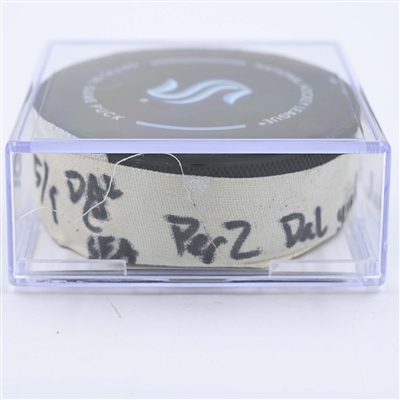 Max Domi - Dallas Stars - Goal Puck - May 9, 2023 vs. Seattle Kraken - 2023 Stanley Cup Playoffs - Round 2, Game 4 (Kraken Logo) 