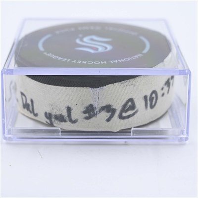 Max Domi - Dallas Stars - Goal Puck - May 9, 2023 vs. Seattle Kraken - 2023 Stanley Cup Playoffs - Round 2, Game 4 (Kraken Logo) 
