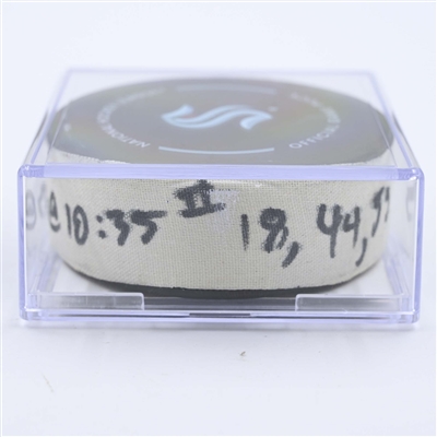 Max Domi - Dallas Stars - Goal Puck - May 9, 2023 vs. Seattle Kraken - 2023 Stanley Cup Playoffs - Round 2, Game 4 (Kraken Logo) 