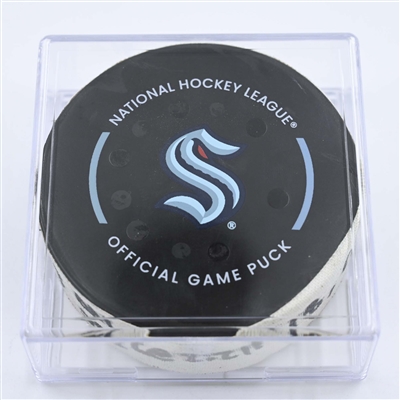 Max Domi - Dallas Stars - Goal Puck - May 9, 2023 vs. Seattle Kraken - 2023 Stanley Cup Playoffs - Round 2, Game 4 (Kraken Logo) 