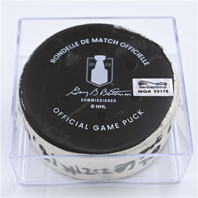 Max Domi - Dallas Stars - Goal Puck - May 9, 2023 vs. Seattle Kraken - 2023 Stanley Cup Playoffs - Round 2, Game 4 (Kraken Logo) 