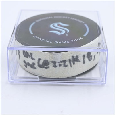 Max Domi - Dallas Stars - Goal Puck - May 9, 2023 vs. Seattle Kraken - 2023 Stanley Cup Playoffs - Round 2, Game 4 (Kraken Logo) 
