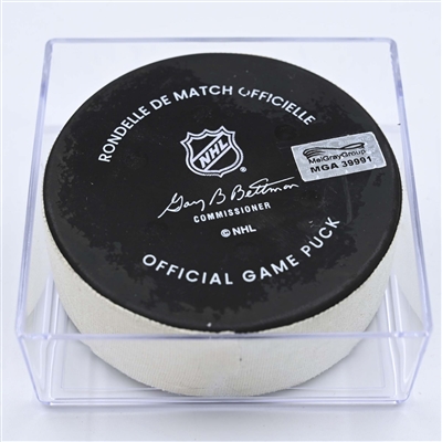 Leon Draisaitl - Edmonton Oilers - Goal Puck - December 13, 2022 vs. Nashville Predators (Predators Logo) 