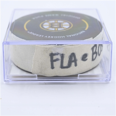 Anthony Duclair - Florida Panthers - Goal Puck - April 26, 2023 vs. Boston Bruins - 2023 Stanley Cup Playoffs - Round 1, Game 5 (Bruins Logo) 