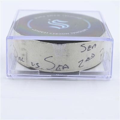 Jordan Eberle - Seattle Kraken - Goal Puck - May 7, 2023 vs. Dallas Stars - 2023 Stanley Cup Playoffs - Round 2, Game 3 (Kraken Logo) 