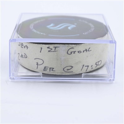 Jordan Eberle - Seattle Kraken - Goal Puck - May 7, 2023 vs. Dallas Stars - 2023 Stanley Cup Playoffs - Round 2, Game 3 (Kraken Logo) 