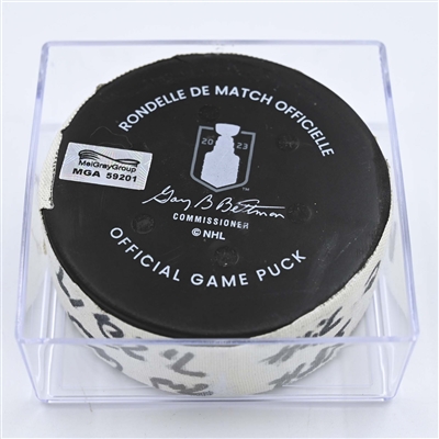 Jordan Eberle - Seattle Kraken - Goal Puck - May 13, 2023 vs. Dallas Stars - 2023 Stanley Cup Playoffs - Round 2, Game 6 (Kraken Logo) 