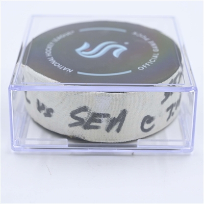Jordan Eberle - Seattle Kraken - Goal Puck - May 13, 2023 vs. Dallas Stars - 2023 Stanley Cup Playoffs - Round 2, Game 6 (Kraken Logo) 