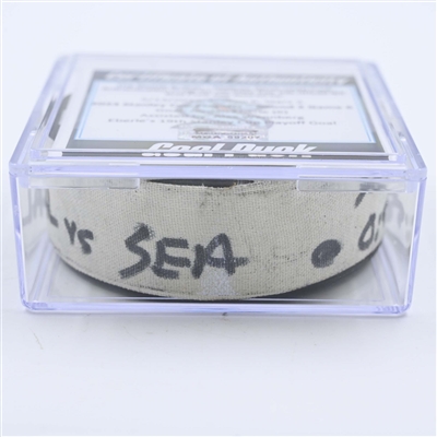 Jordan Eberle - Seattle Kraken - Goal Puck - May 13, 2023 vs. Dallas Stars - 2023 Stanley Cup Playoffs - Round 2, Game 6 (Kraken Logo) 