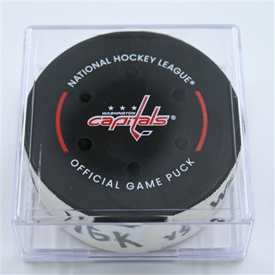 Jack Eichel - Vegas Golden Knights - Goal Puck - November 1, 2022 vs. Washington Capitals (Capitals Logo)  - 2022-23 NHL Season