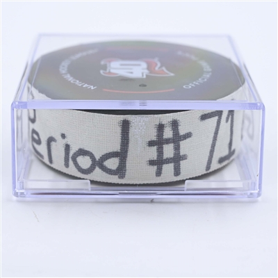 Jesper Fast - Carolina Hurricanes - Goal Puck - May 9, 2023 vs. New Jersey Devils - 2023 Stanley Cup Playoffs - Round 2, Game 4 (Devils' 40th Anniversary Logo) 