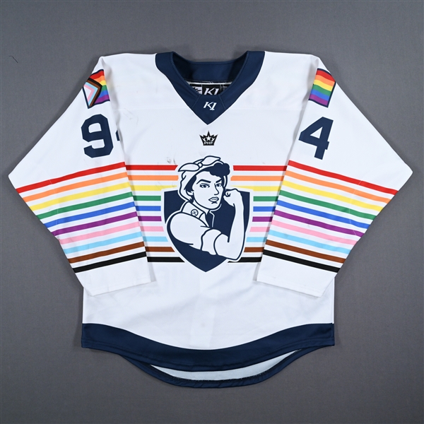 Fanni Gasparics - Game-Worn Autographed Pride Jersey - Worn March 10-11, 2023 vs. Buffalo Beauts