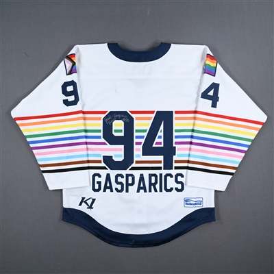 Fanni Gasparics - Game-Worn Autographed Pride Jersey - Worn March 10-11, 2023 vs. Buffalo Beauts