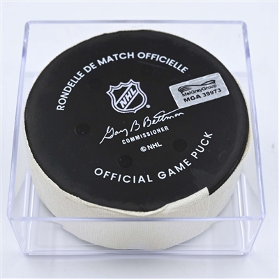 Claude Giroux - Ottawa Senators - Goal Puck - December 10, 2022 vs. Nashville Predators (Predators Logo) 