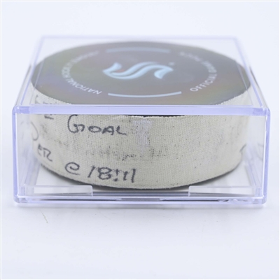 Yanni Gourde - Seattle Kraken - Goal Puck - May 7, 2023 vs. Dallas Stars - 2023 Stanley Cup Playoffs - Round 2, Game 3 (Kraken Logo) 