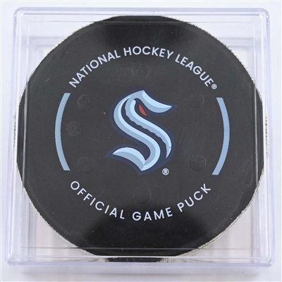 Jani Hakanpaa - Dallas Stars - Goal Puck - May 7, 2023 vs. Seattle Kraken - 2023 Stanley Cup Playoffs - Round 2, Game 3 (Kraken Logo) 