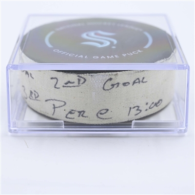 Jani Hakanpaa - Dallas Stars - Goal Puck - May 7, 2023 vs. Seattle Kraken - 2023 Stanley Cup Playoffs - Round 2, Game 3 (Kraken Logo) 