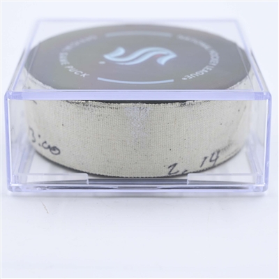 Jani Hakanpaa - Dallas Stars - Goal Puck - May 7, 2023 vs. Seattle Kraken - 2023 Stanley Cup Playoffs - Round 2, Game 3 (Kraken Logo) 