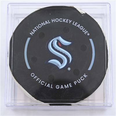 Thomas Harley - Dallas Stars - Goal Puck - May 9, 2023 vs. Seattle Kraken - 2023 Stanley Cup Playoffs - Round 2, Game 4 (Kraken Logo) 