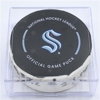 Roope Hintz - Dallas Stars - Goal Puck - May 9, 2023 vs. Seattle Kraken - 2023 Stanley Cup Playoffs - Round 2, Game 4 (Kraken Logo) 