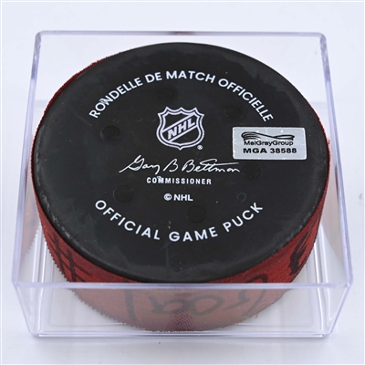 Nico Hischier - New Jersey Devils - Goal Puck - December 9, 2022 vs. New York Islanders (Devils' 40th Anniversary Logo) 