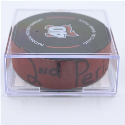 Nico Hischier - New Jersey Devils - Goal Puck - May 7, 2023 vs. Carolina Hurricanes - 2023 Stanley Cup Playoffs - Round 2, Game 3 (Devils' 40th Anniversary Logo) 