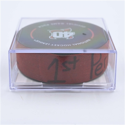 Jack Hughes - New Jersey Devils - Goal Puck - May 7, 2023 vs. Carolina Hurricanes - 2023 Stanley Cup Playoffs - Round 2, Game 3 (Devils' 40th Anniversary Logo) 