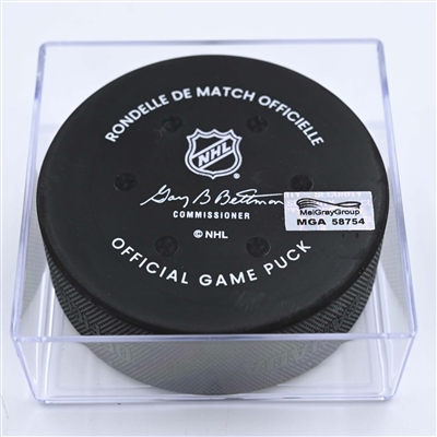 Boone Jenner - Columbus Blue Jackets - Goal Puck - December 11, 2022 vs. Los Angeles Kings (Blue Jackets Logo) 