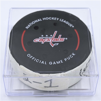 Marcus Johansson - Washington Capitals - Goal Puck - December 9, 2022 vs. Seattle Kraken (Capitals Logo) 