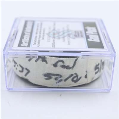 Tye Kartye - Seattle Kraken - Goal Puck - May 13, 2023 vs. Dallas Stars - 2023 Stanley Cup Playoffs - Round 2, Game 6 (Kraken Logo) 