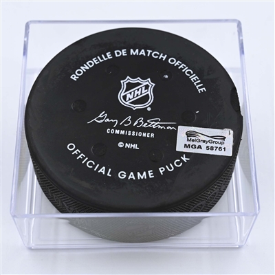 Adrian Kempe - Los Angeles Kings - Goal Puck - December 11, 2022 vs. Columbus Blue Jackets (Blue Jackets Logo) 