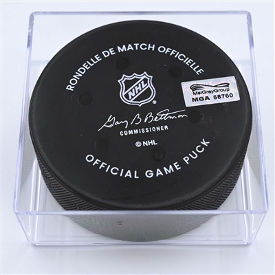 Anze Kopitar - Los Angeles Kings - Goal Puck - December 11, 2022 vs. Columbus Blue Jackets (Blue Jackets Logo) 