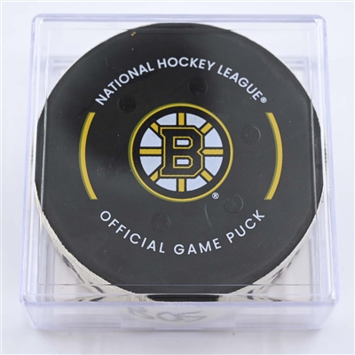 David Krejci - Boston Bruins - Goal Puck - April 30, 2023 vs. Florida Panthers - 2023 Stanley Cup Playoffs - Round 1, Game 7 (Bruins Logo) 