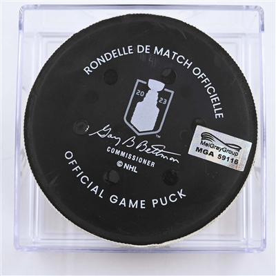 David Krejci - Boston Bruins - Goal Puck - April 30, 2023 vs. Florida Panthers - 2023 Stanley Cup Playoffs - Round 1, Game 7 (Bruins Logo) 