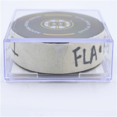 David Krejci - Boston Bruins - Goal Puck - April 30, 2023 vs. Florida Panthers - 2023 Stanley Cup Playoffs - Round 1, Game 7 (Bruins Logo) 
