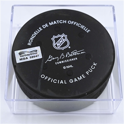 Patrik Laine - Columbus Blue Jackets - Goal Puck - December 7, 2022 vs. Buffalo Sabres (Blue Jackets Logo) 