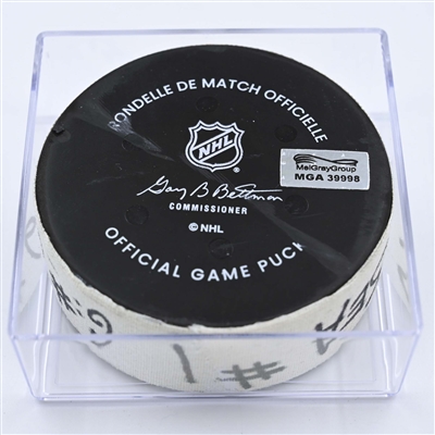 Adam Larsson - Seattle Kraken - Goal Puck - December 9, 2022 vs. Washington Capitals (Capitals Logo) 